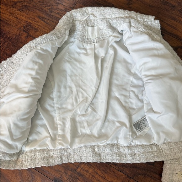 H&M Textured Weave Cream Tweed Jacket | XS - Picture 3 of 5